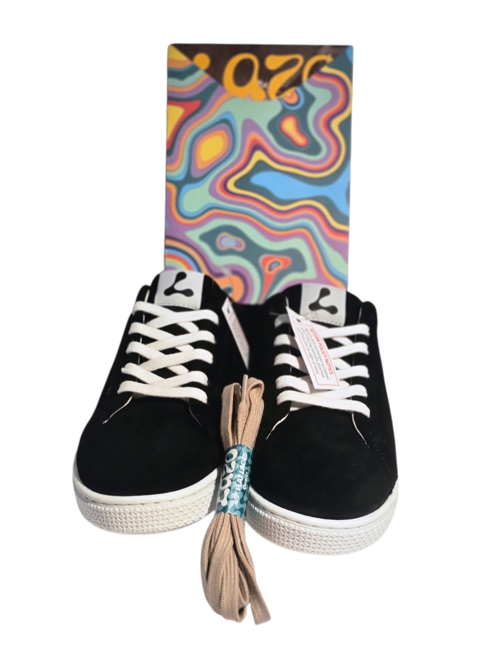 Lazo Halo Eco Suede Sneakers Black Womens 7.5 Mens 6 - Picture 2 of 15